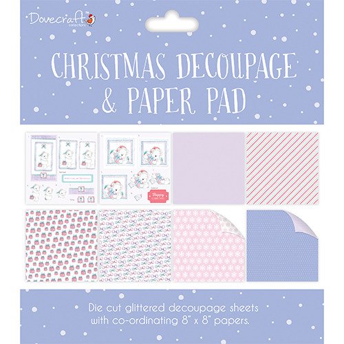 Zestaw papierów i elementów Christmas Decoupage & Paper Pad - Purple