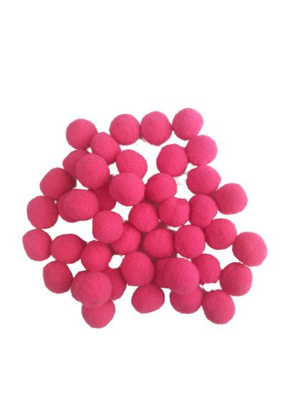 Klein POMPONS 48Stk./15mm Bommel Bastelmaterial Bälle zum Basteln, rosa