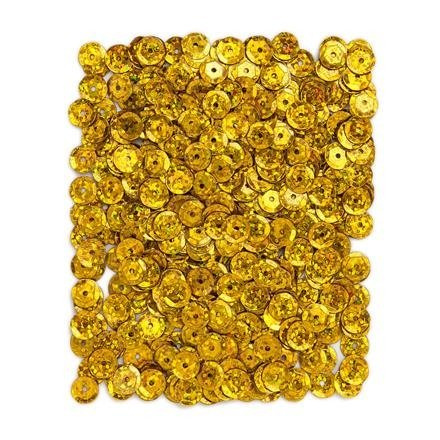 Cekiny holograficzne 9mm - złote ciemne 15g