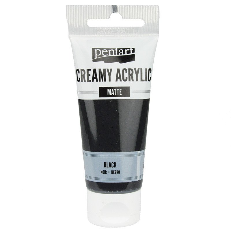 Farba akrylowa cream matowa czarna 60ml - Pentart