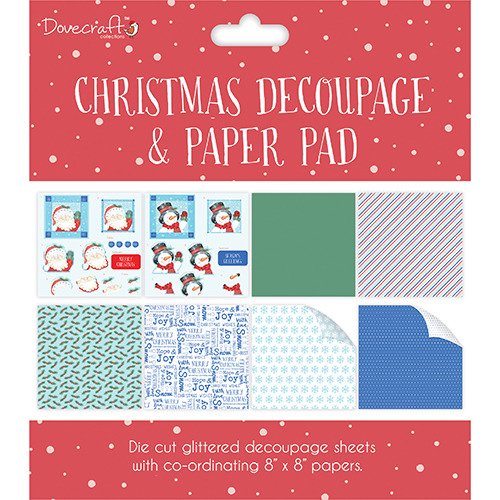 Zestaw papierów i elementów Christmas Decoupage & Paper Pad - Red