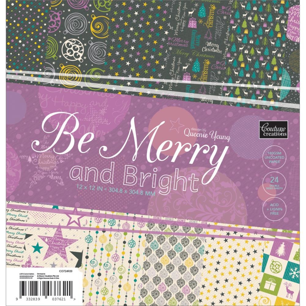 Zestaw papierów 30x30 - Couture Creations - be Merry and Bright