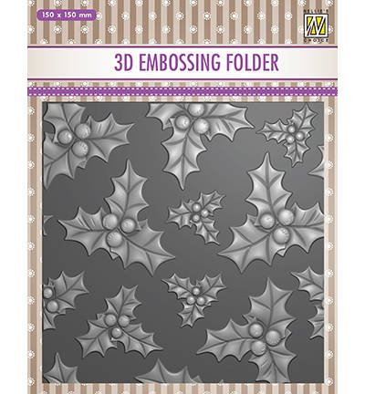 Folder do embossingu - Nellie's Choice - holly leaves & berries ostrokrzew