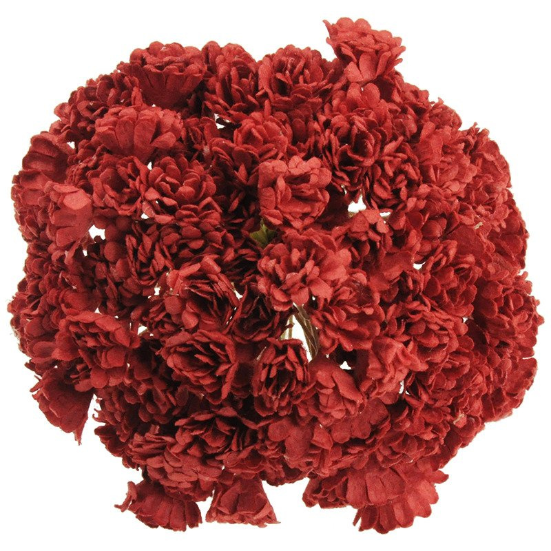 GYPSOPHILA 10mm 100Stk Scrapbooking Maulbeerpapier Blumen Flower, rot