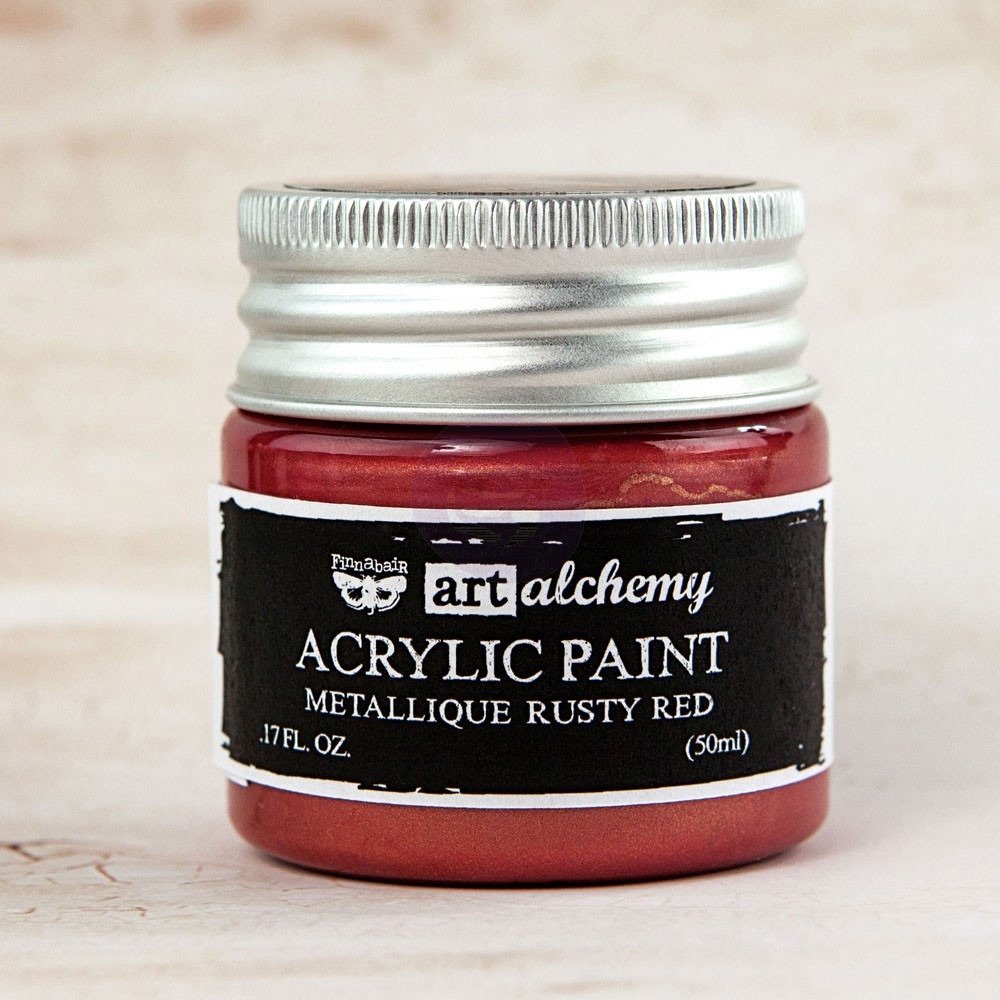 Acrylic Paint - Prima - Metallique Rusty Red - farba akrylowa metaliczna rdzawa czerwień