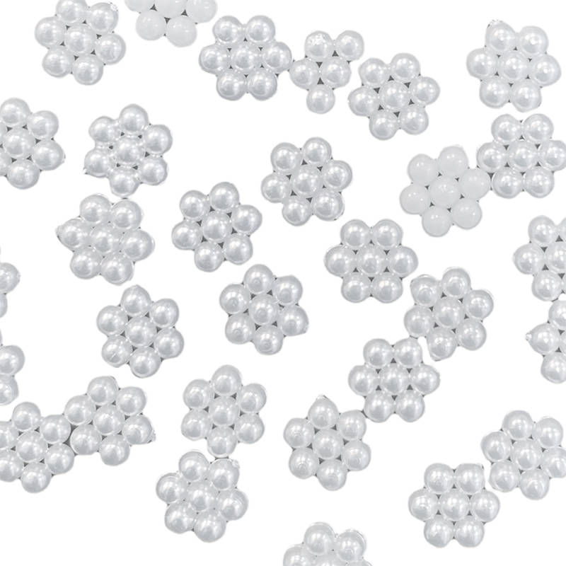 Weiße Perlenblumen 9 mm - ca. 30 Stk.