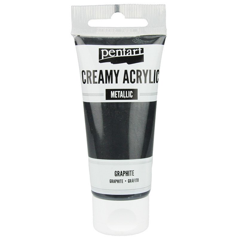 Farba akrylowa cream metaliczna grafit 60ml - Pentart