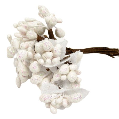 Bukiecik kwiatki kulki biały