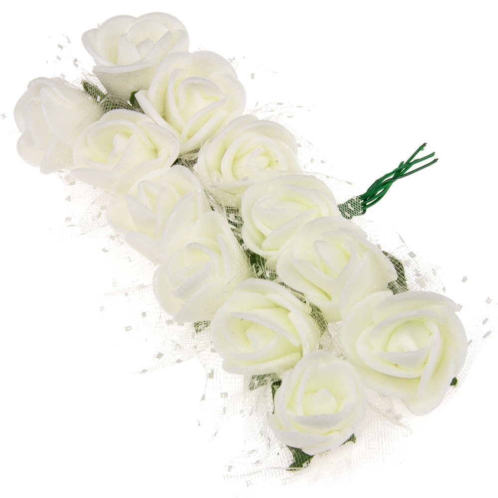 Bukiecik kwiatki kulki biały