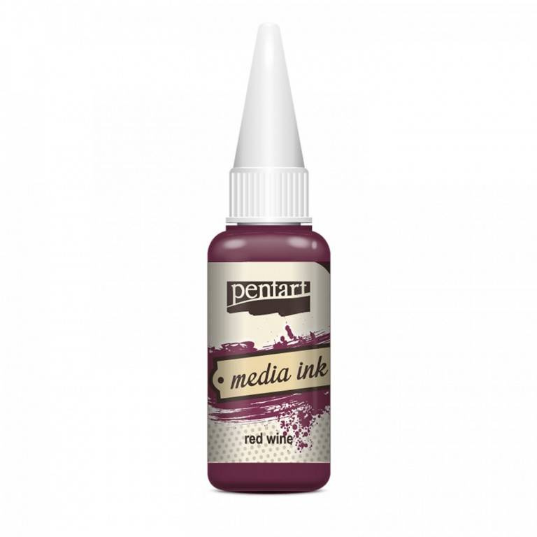 Tusz alkoholowy Media Ink - Pentart - czerwone wino 20ml
