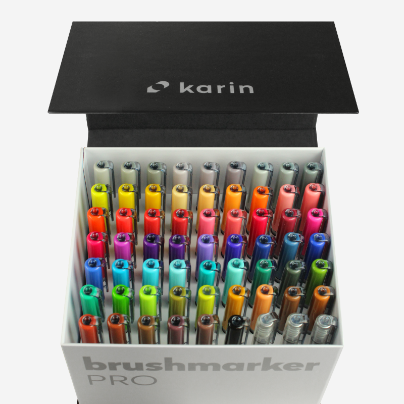 BrushmakerPRO zestaw markerów na bazie wody - MegaBox 60 kolorów + 3 blendery