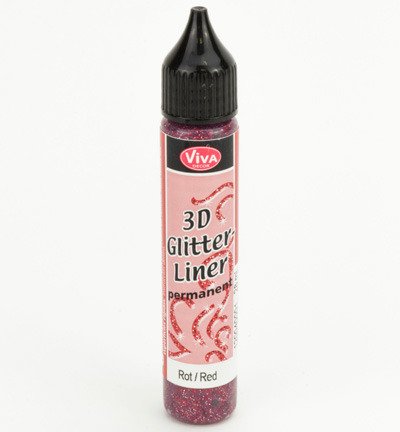 3d Glitter Liner - Viva Decor - Red - czerwony brokat