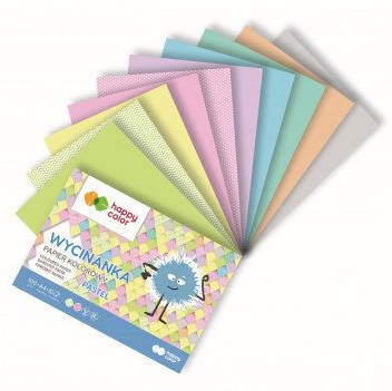Blok papierów kolorowych Wycinanka Pastel A4 10ark 100g - Happy Color