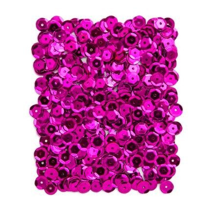 DPCraft Runde Lose Pailletten Sequins für Handwerk 9mm/15g, metallisiert fuchsia
