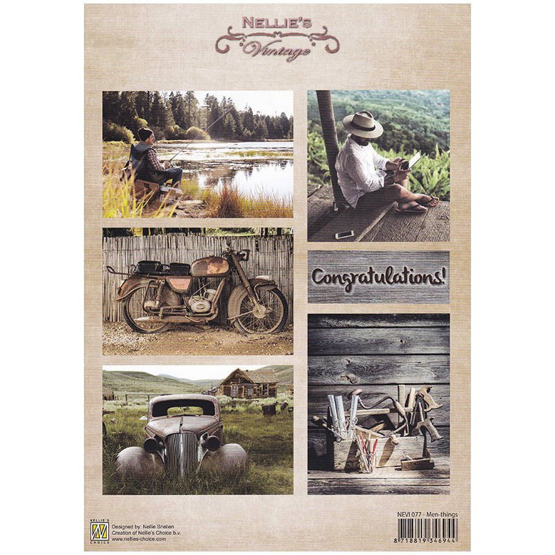 Arkusz A4 - Nellie's Choice - Vintage Men-things