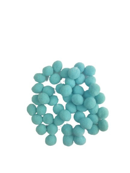 Klein POMPONS 48Stk./15mm Bommel Bastelmaterial Bälle zum Basteln, blau