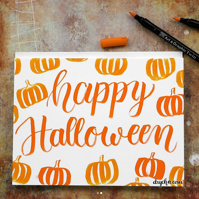 kaligrafia Happy Halloween Art&Graphic Twin