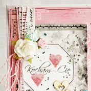 Kartka na Walentynki z papierowymi różyczkami
