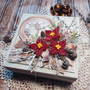 Pudełeczko "Cozy Christmas" z quillingowymi kwiatkami