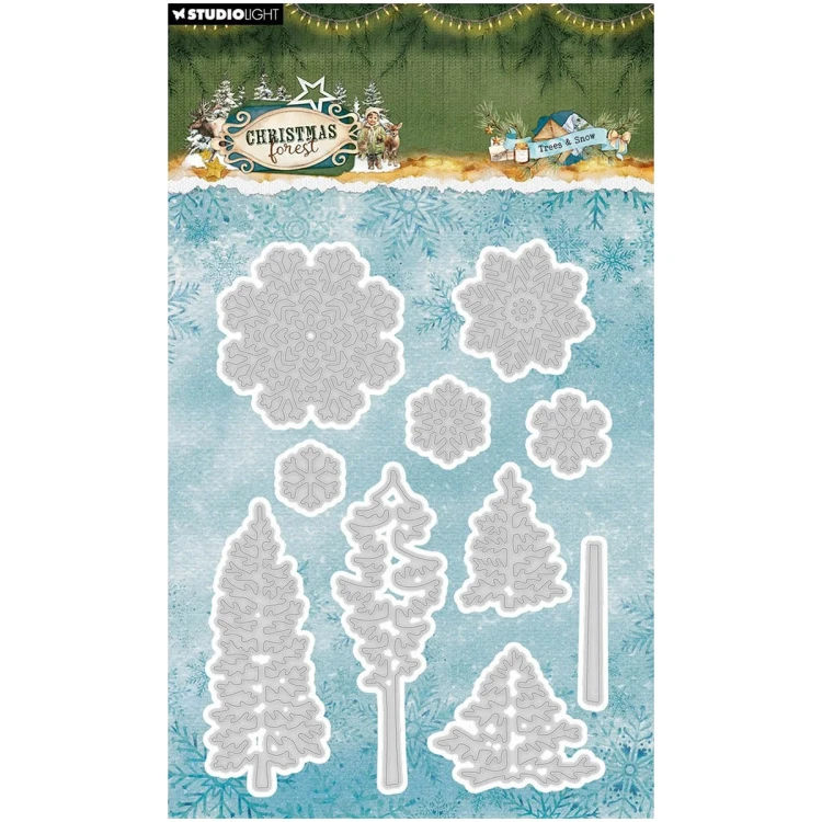 Wykrojnik do papieru - StudioLight - Trees and snow drzewa i śnieżynki #2