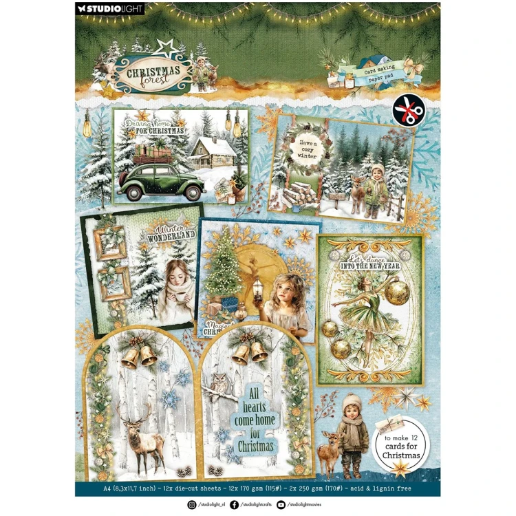 Zestaw papierów do scrapbookingu A4 - Christmas Forest - Studio Light #2