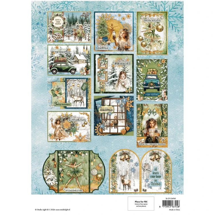 Zestaw papierów do scrapbookingu A4 - Christmas Forest - Studio Light #3