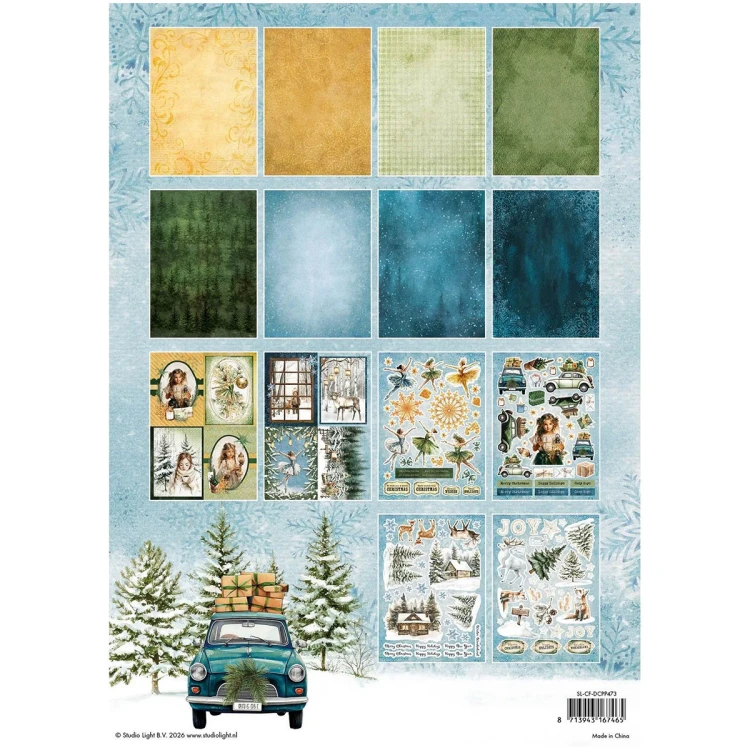 Zestaw papierów do scrapbookingu A4 - Die-cut designer Christmas Forest - Studio Light #3
