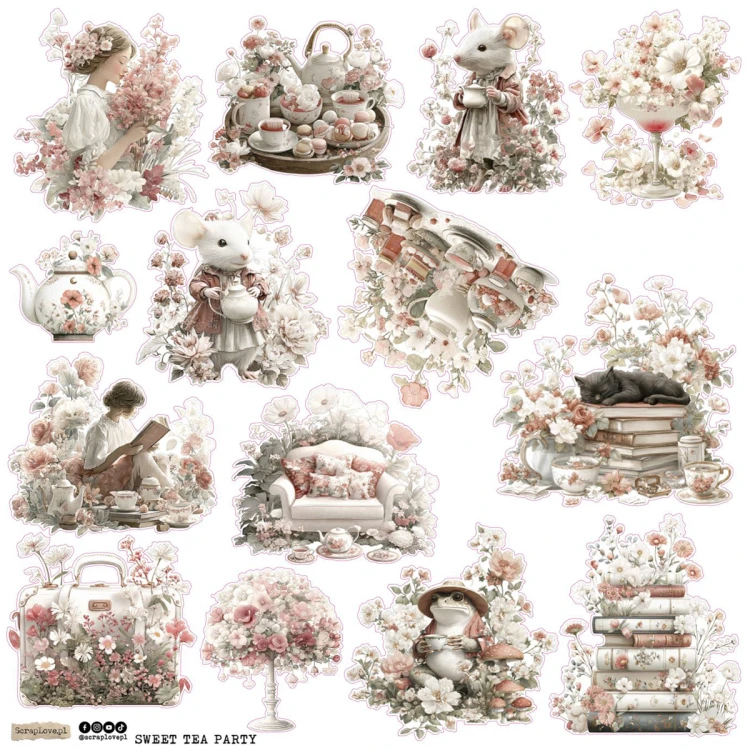 Naklejki papierowe - ScrapLove - Sweet Tea Party 1 Słodkie przyjęcie herbaciane 1 #1