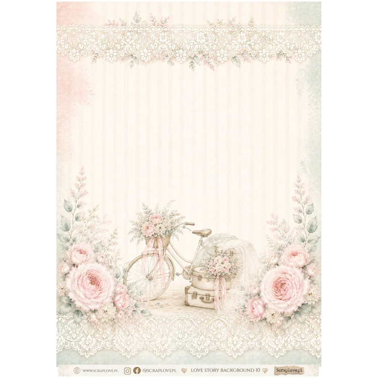 Papier ryżowy A4 - Scraplove - Love Story Background 10 #1