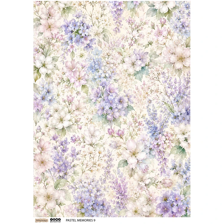Papier ryżowy A4 - Scraplove - Pastel Memories 9 #1