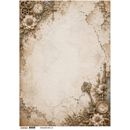 Papier ryżowy A4 - Scraplove - Steampunk 10 #1