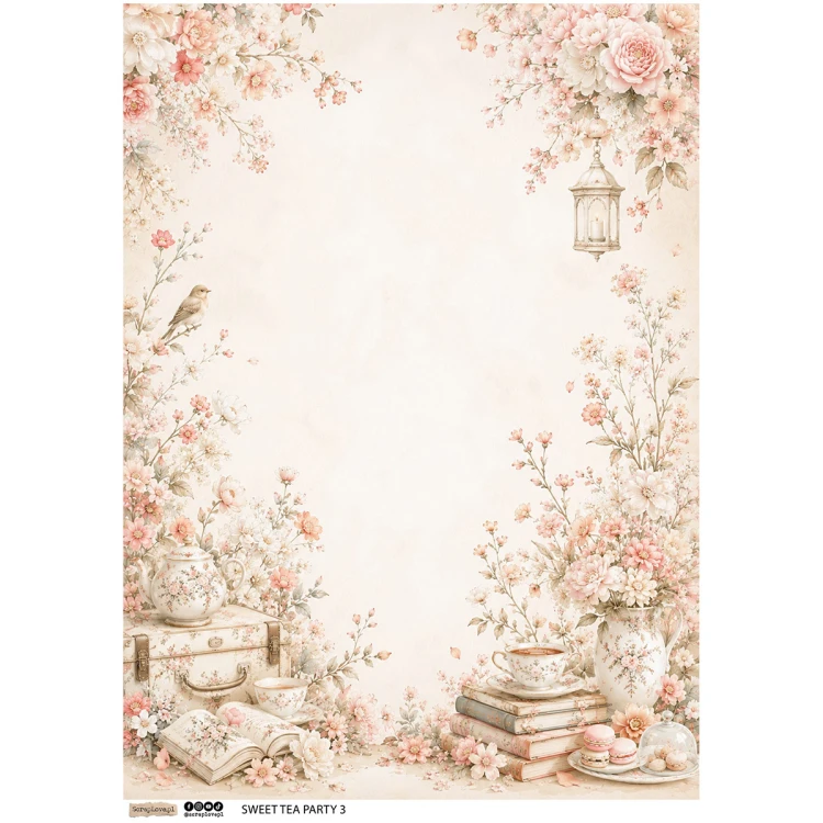 Papier ryżowy A4 - Scraplove - Sweet Tea Party 3 #1