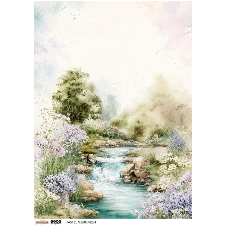 Papier ryżowy A4 - Scraplove - Pastel Memories 4 #1