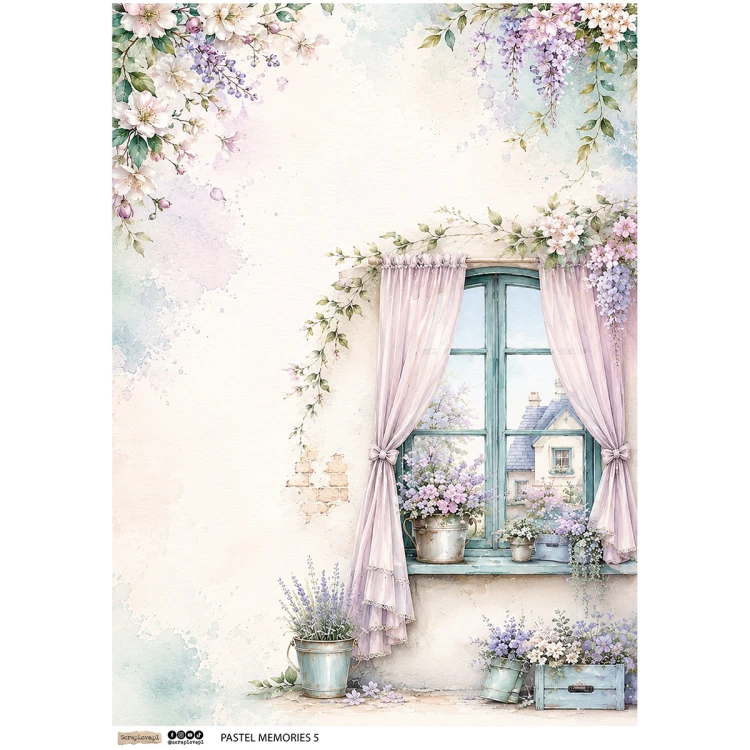 Papier ryżowy A4 - Scraplove - Pastel Memories 5 #1
