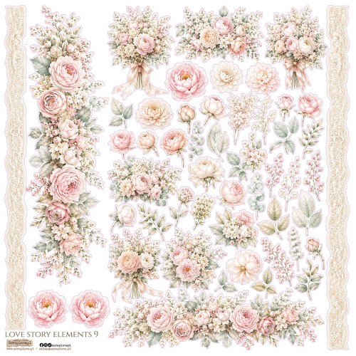 Naklejki papierowe - ScrapLove - Love Story Elements 9 #1