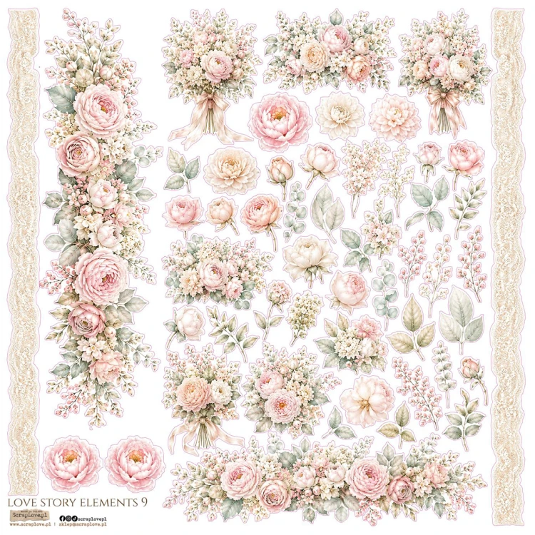 Naklejki papierowe - ScrapLove - Love Story Elements 9 #1