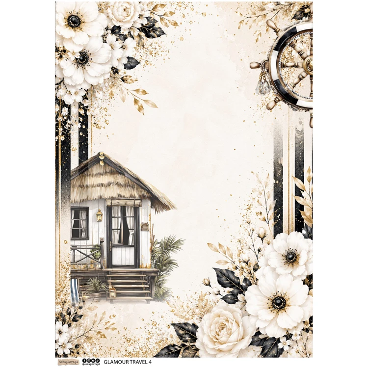 Papier ryżowy A4 - Scraplove - Glamour Travel 4 #1