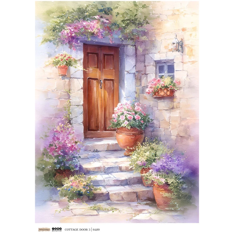 Papier ryżowy A4 - Scraplove - Cottage Door 3 #1
