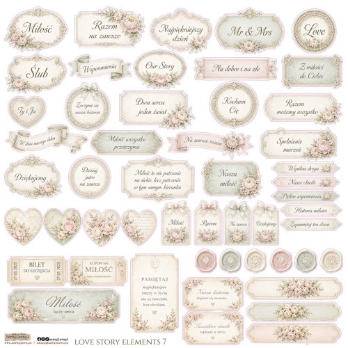 Naklejki papierowe - ScrapLove - Love Story Elements 7 #1