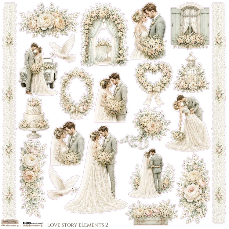 Naklejki papierowe - ScrapLove - Love Story Elements 2 #1
