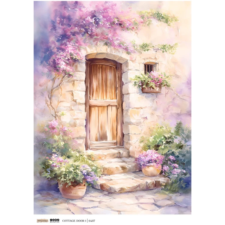 Papier ryżowy A4 - Scraplove -  Cottage Door 1 #1