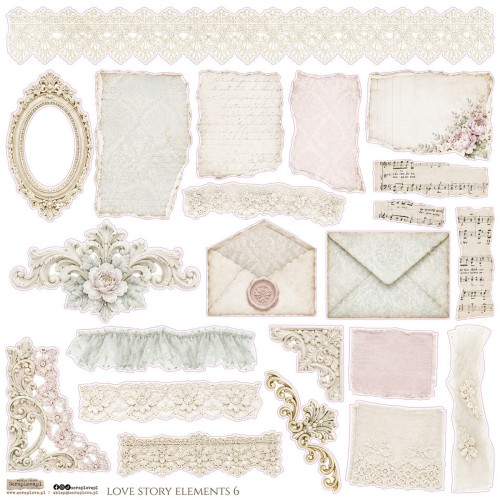 Naklejki papierowe - ScrapLove - Love Story Elements 6 #1