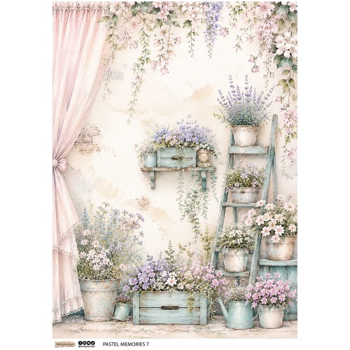 Papier ryżowy A4 - Scraplove -  Pastel Memories 7 #1