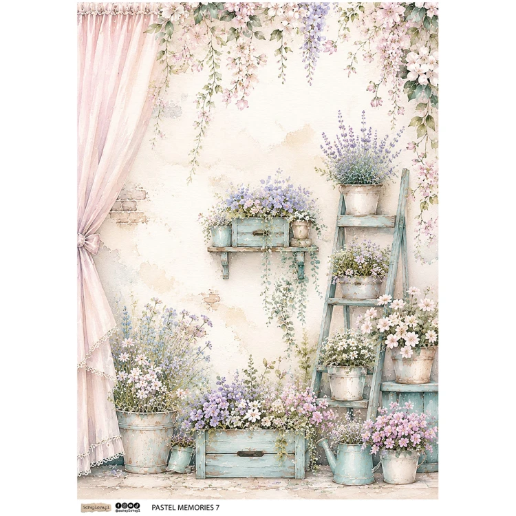 Papier ryżowy A4 - Scraplove -  Pastel Memories 7 #1