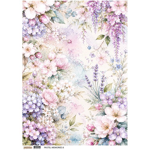 Papier ryżowy A4 - Scraplove -  Pastel Memories 8 #1