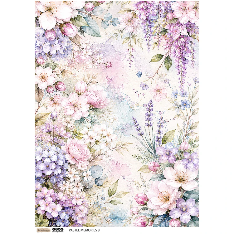 Papier ryżowy A4 - Scraplove -  Pastel Memories 8 #1