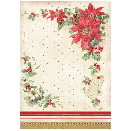 Papier ryżowy A4 - Stamperia - Classic Christmas gwiazda betlejemska #1
