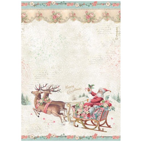 Papier ryżowy A4 - Stamperia - Winter Magic Mikołaj #1