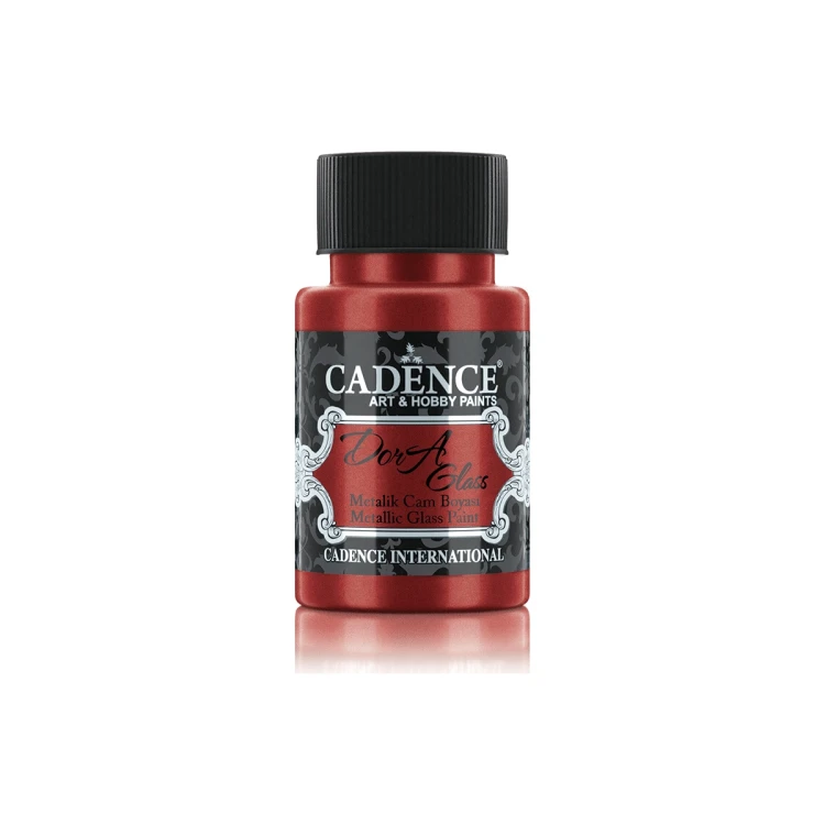 Farba metaliczna do szkła Dora - Cadence - czerwona 50 ml #1