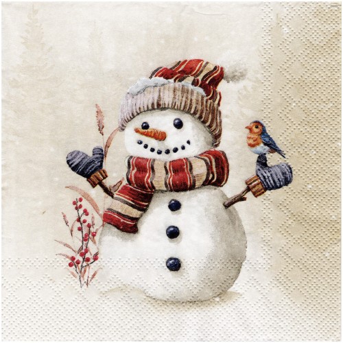 Serwetka do decoupage 33x33cm - Oscar the Snowman bałwan #1